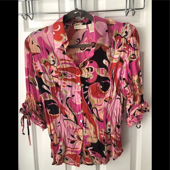 CAViAR Totally hip & colorful blouse Sz M - Picture 1 of 3